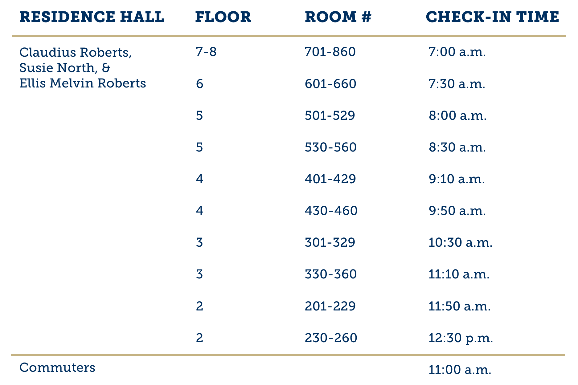 2025 Move-In Schedule