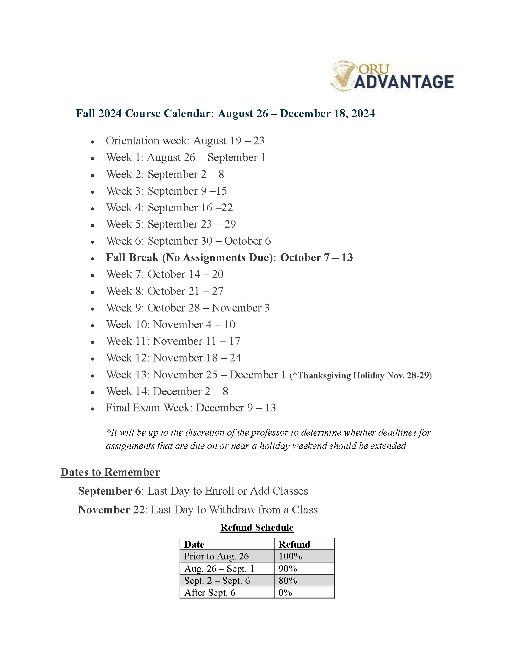 adv academic calendar