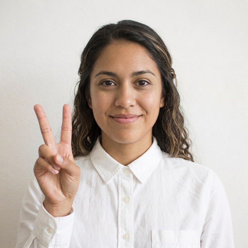 Denied example: making a peace sign