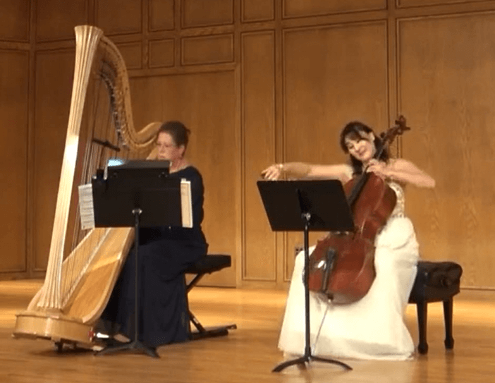 cello and harp performance of In Paradisum