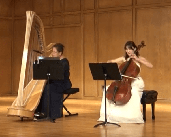 cello and harp performance of Kol Nidrei