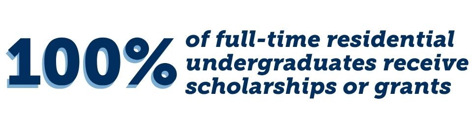 100% of full-time residential undergraduates receive scholarships or grants