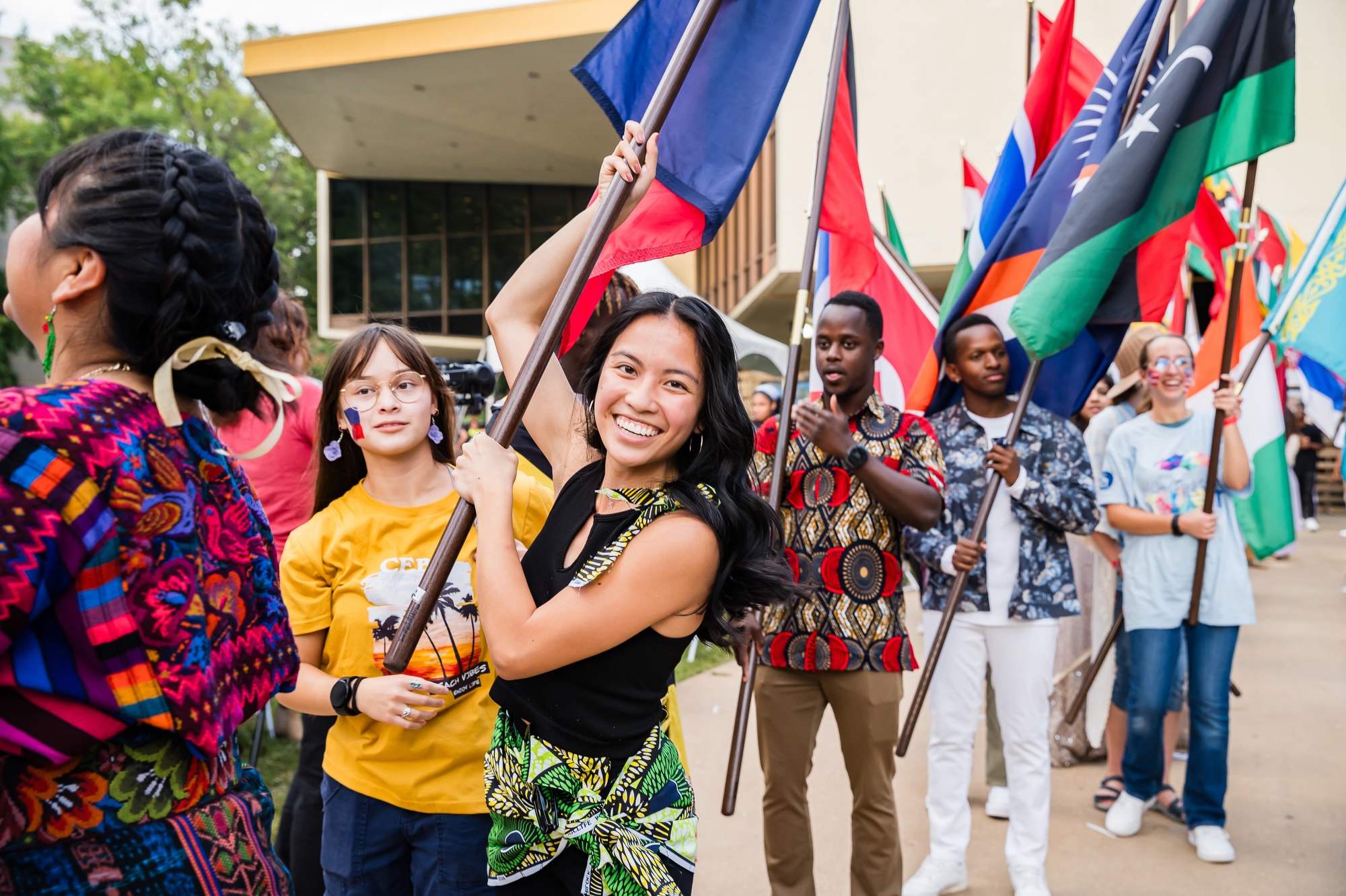 Students with Flags