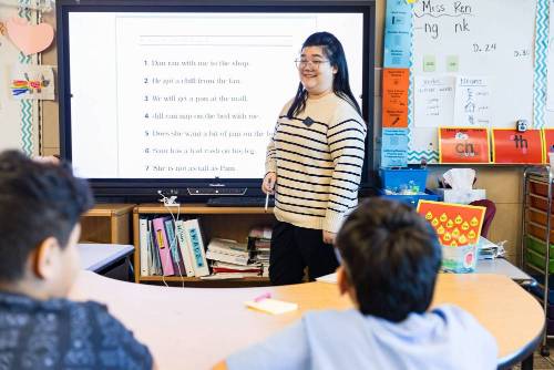 Teacher teaching a class