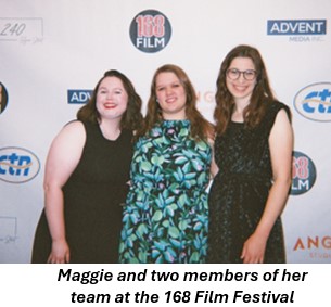 Maggie and her friends at the 168 festival