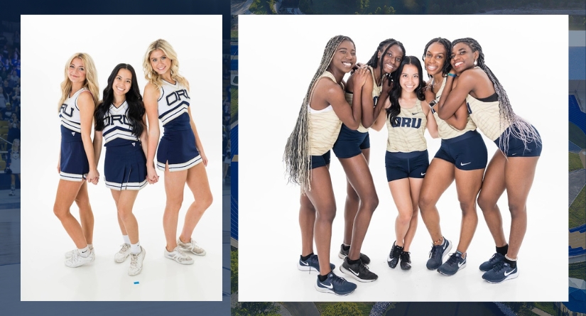 Nikki with members of ORU Cheer and ORU Track and Field