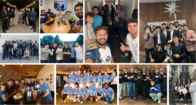 Photo collage of Raja and his ORU friends