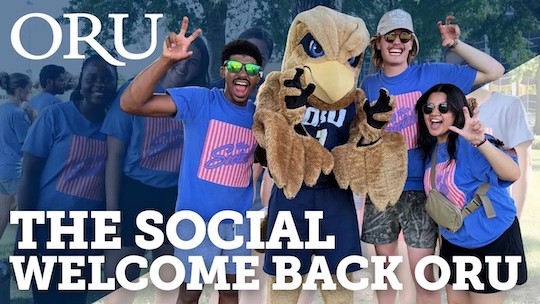 Video Thumbnail of a group of people in similar attire can be seen, reinforcing the idea of a social gathering or campus event. Trees and natural light indicate that this is likely taking place outdoors.